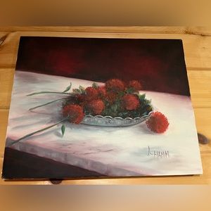 Original canvas oil color painting by unknown artist 20”x16”